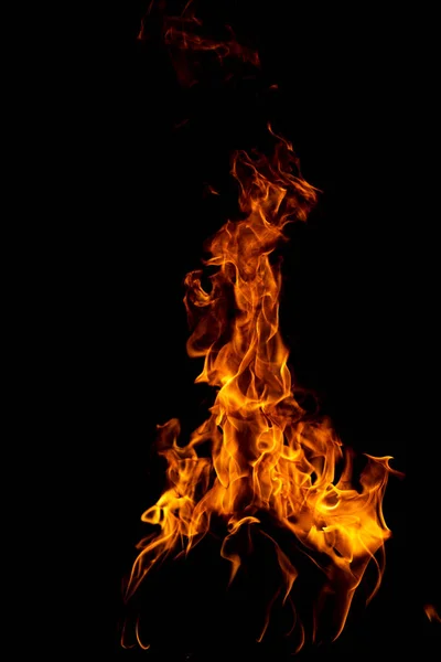 Alevler Siyah Arka Planda Yanan Işıklar Siyah Arka Planda Yangın — Stok fotoğraf