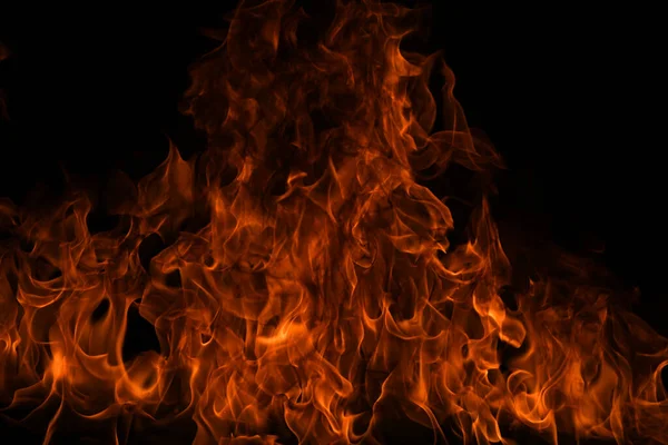 Fire Flame Isolate Black Background Burn Flames Abstract Texture Art — Stock Photo, Image