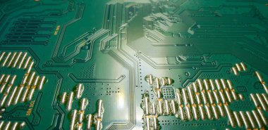 Elektronik devre kartı arka planı. Soyut dijital teknoloji geçmişi. Elektronik bilgisayar donanım teknolojisi. Anakart dijital çip. Teknik arkaplan