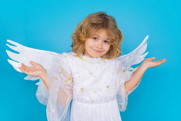 Valentine Angel Little Cupid Child Kid Angel Angels Wings Isolated — Fotografia de Stock