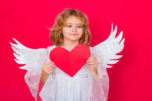 Angel Kid Heart Valentine Angel Little Cupid Child Kid Angel — Fotografia de Stock