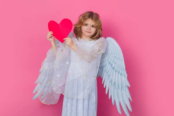 Little Angel Heart Symbol Love Valentines Day Valentine Angel Little — Stok fotoğraf