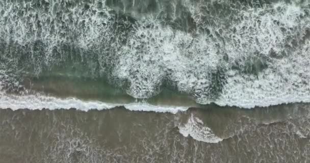 Waters Ocean Swirl Beach Scenic Coastline Aerial View Top View — Stok video