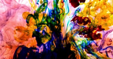 Colored abstract explosion effect. Paint color swirls in water. Color liquid in water movement. Abstract colorful background