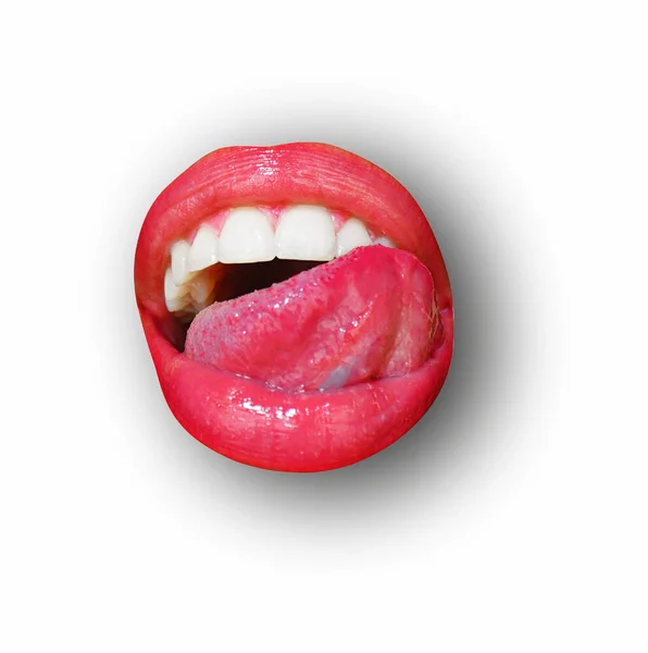Artwork Sensual Lips Abstract Sexy Lip White Female Lips White — Stock Photo, Image