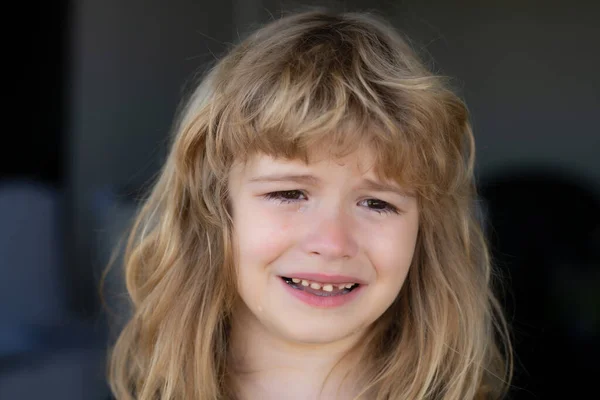 Portrait of crying kid. Upset sad child cry. Kid emotions. Small child crying dramatically. Upset child throwing a tantrum