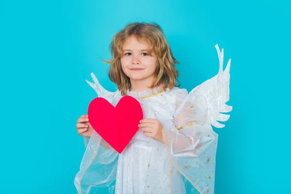 Angel Kid Heart Angel Child Isolated Studio Shot Cute Kid — Stok fotoğraf