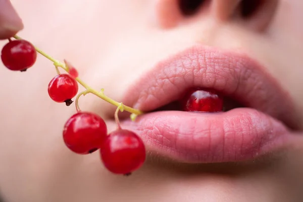 Currant Lips Red Currant Currant Mouth — Foto de Stock