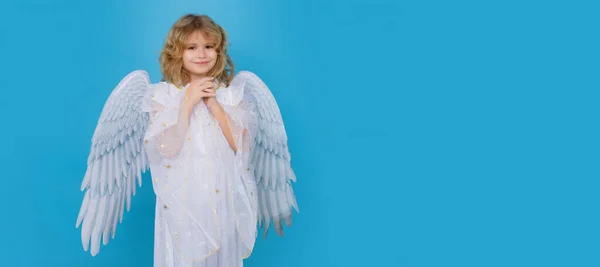 Beautiful Little Angel Isolated Studio Shot Cute Pretty Child Angel — Photo