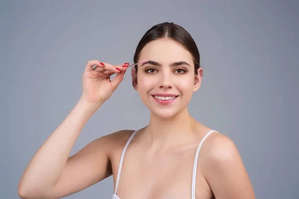 Eyebrow Shape Makeup Beauty Model Shaping Brows Brow Pencil Closeup — Foto Stock