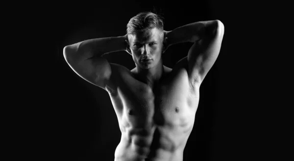 Naken Man Naken Manlig Överkropp Sexig Muskulös Kille Topless Muskulös — Stockfoto