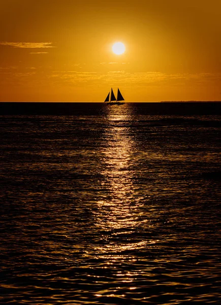 Boat Ocean Sunset Sailboats Sails Sea Yacht Sailing Water — Stock Photo, Image