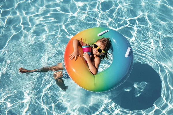 Summer Vacation Summertime Kids Weekend Boy Swiming Pool Child Aquapark — Stock Photo, Image