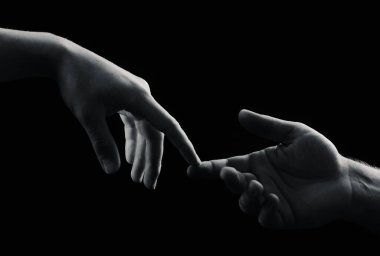 Şehvetli çift. Yardım eli uzatıyorum. Dayanışma, şefkat ve yardım kampanyası