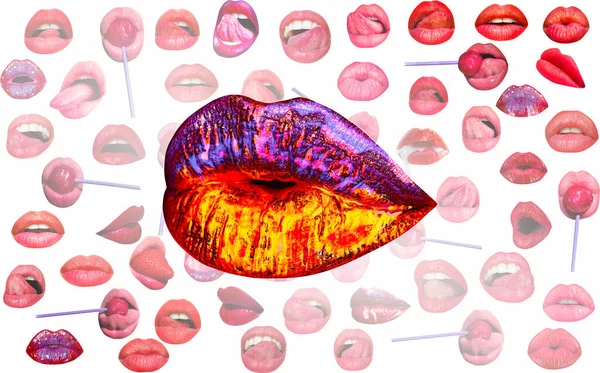Kiss lip. Lips and mouth. Red lip background. Female lips