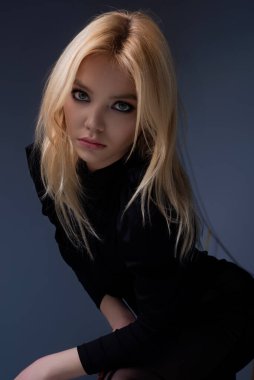 Beautiful sensual young woman with clean skin and natural makeup. Beautiful model, sexy girl face. Fashion and beauty. Sensual blonde girl. Natural female beauty and sexy concept