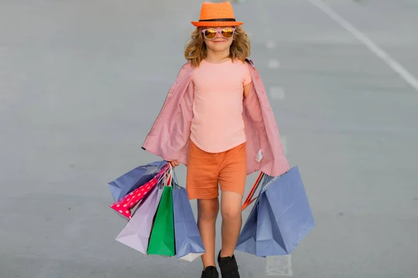 Fashion Child Shopping Bag Outdoor Kid Shopping Bags Walking Street —  Fotos de Stock