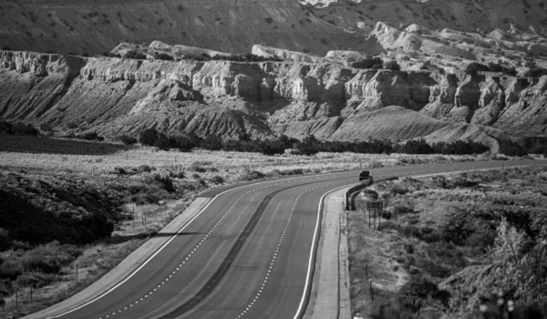 Panorama Estrada Dia Verão Estrada Cênica Vazia Arizona Eua — Fotografia de Stock