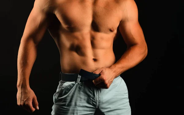 Torso Homem Gay Homem Musculoso Sexy Modelo Fitnes Muscular Corpo — Fotografia de Stock