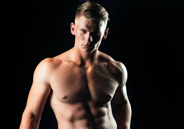 Nackter Mann Mit Nacktem Oberkörper Nackter Männlicher Bauch Sexy Muskulöser — Stockfoto