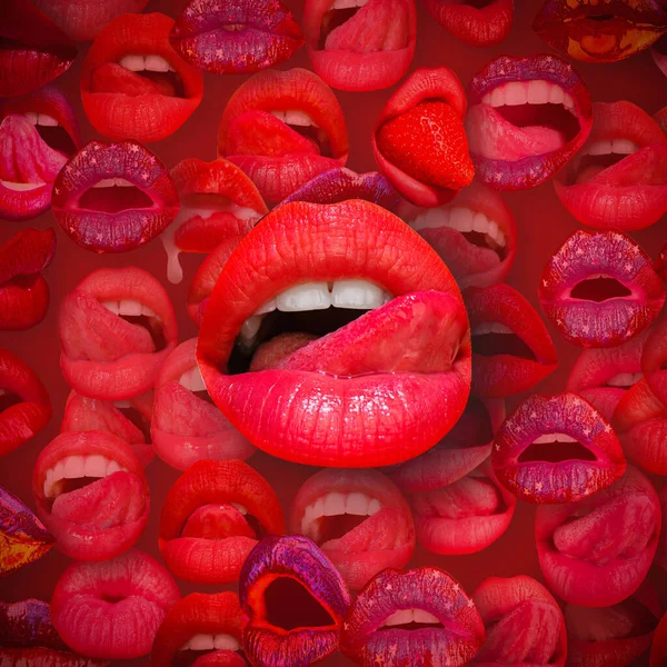 Lips Mouth Female Lip Red Background Woman Lips — Foto de Stock
