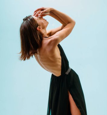 Emotions. Sadness and disappointment. Depressed beautiful young woman with perfect body is crying. Medicine