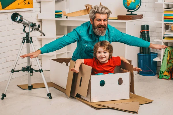 stock image Pupil enjoy time with teacher father. Parenting childhood. Fathers day. Happy Father and son