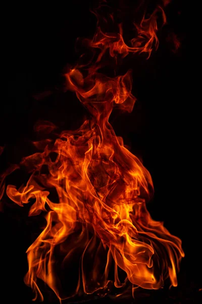Flamme Brennt Feuer Flamme Auf Kunst Textur Hintergrund — Stockfoto