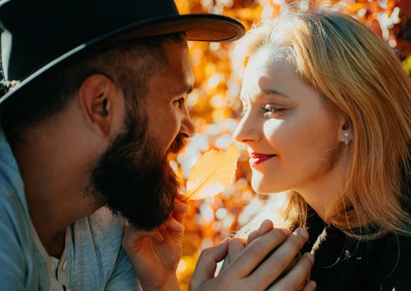 Radiate Love Bearded Hipster Man Tender Blonde Woman Love Couple — Stock Photo, Image