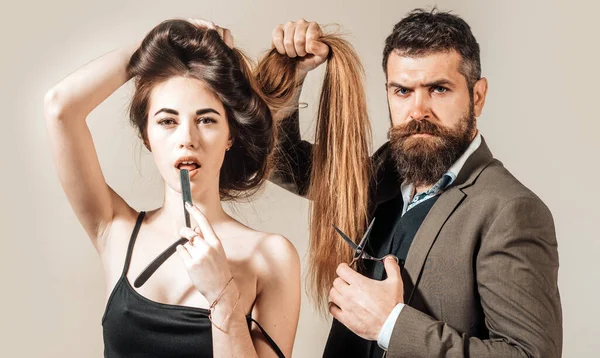 Brutaler Typ Modernen Friseursalon Haarvorbereitung Ist Nur Etwas Für Den — Stockfoto