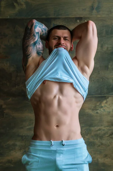 Голое Тело Мускулистые Плечи Naked Man Мускулистое Мужское Тело Сексуальная — стоковое фото