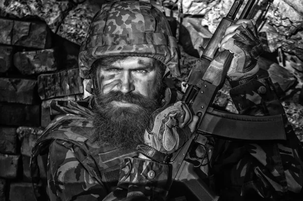 Російські Або Українці Гвинтівкою Росія Український Солдат Війна Україні Військовий — стокове фото