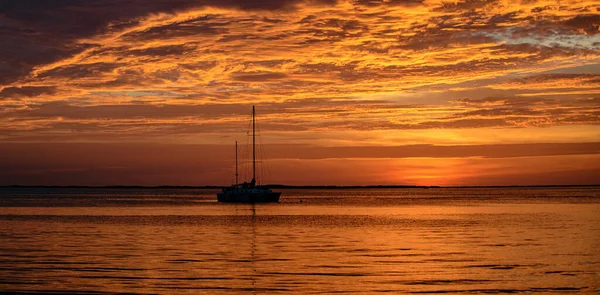 Summer Traveling Yachting Boat Water Sunset Sailboats Ocean Sea Water — Stock Photo, Image