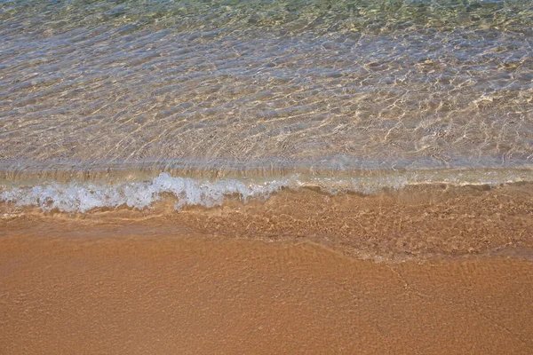 Praia Com Areia Dourada Mar Azul Turquesa Vista Panorâmica Mar — Fotografia de Stock