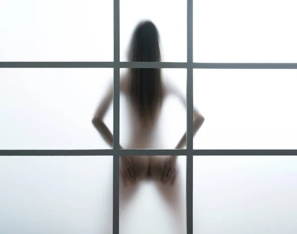 Blur Naked Body Diffuse Sexy Woman Silhouette Blurred Sexy Woman — Stok fotoğraf