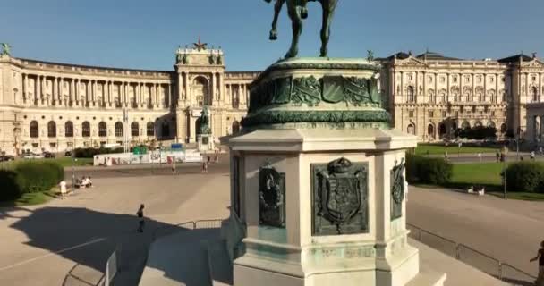 Viena Austria Palacio Hofburg Príncipe Eugen Vuelo Sobre Ciudad Viena — Vídeos de Stock