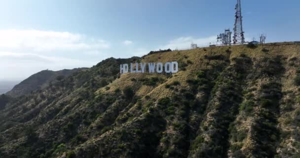 Голливуд Калифорния Января 2022 Года Знаменитый Голливудский Знак Лос Анджелесе — стоковое видео