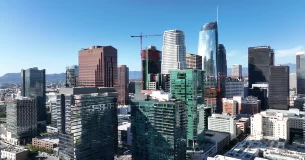 Лос Анджелес Летите Центру Лос Анджелеса Беспилотнике Вид Сверху Американский — стоковое видео