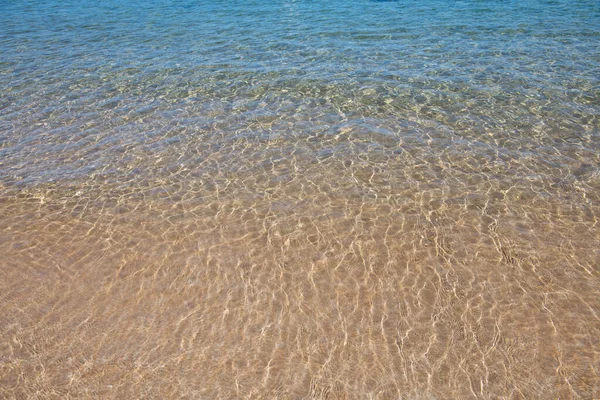 Μπλε Κύμα Ωκεανού Στην Αμμώδη Παραλία Παραλία Στο Ηλιοβασίλεμα Καλοκαίρι — Φωτογραφία Αρχείου