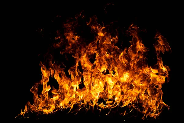 Yangın Alevi Siyah Arkaplanda Izole Edildi Alevler Soyut Doku Ateş — Stok fotoğraf
