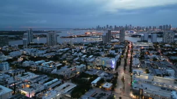 Aerial View Beach Miami Beach Paradise South Pointe Park Pier — Stock Video
