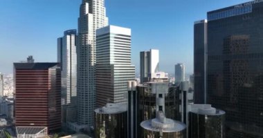 Aerial view of downtown Los Angeles. Famous skyscrapers