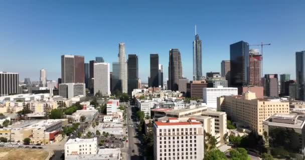 Letecký Pohled Los Angeles Centru Létat Dron Mrakodrapy Města Los — Stock video