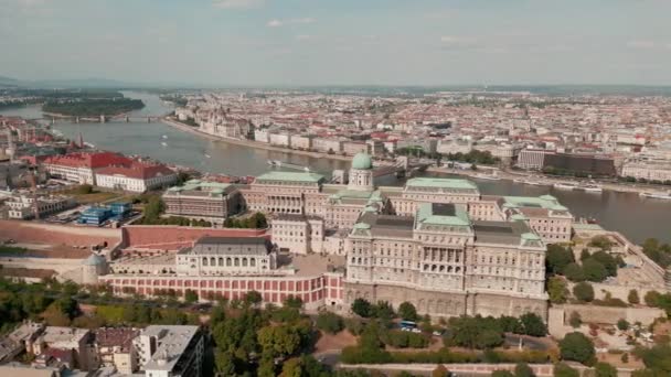 Letecký Výhled Budapešť Stephens Basilica River Danube Budapest Parliament Castle — Stock video