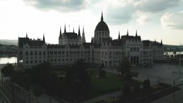Budapeste Skyline Cidade Rio Danúbio Budapeste Hungria Vista Aérea Edifício — Vídeo de Stock