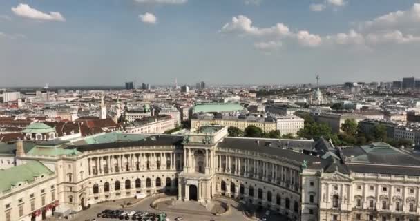 Viena Austria Palacio Hofburg Príncipe Eugen Vuelo Sobre Ciudad Viena — Vídeo de stock