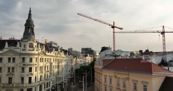 Widok Lotu Ptaka Wiedeńską Panoramę Katedry Krajobraz Miasta Wiedeń Austria — Wideo stockowe