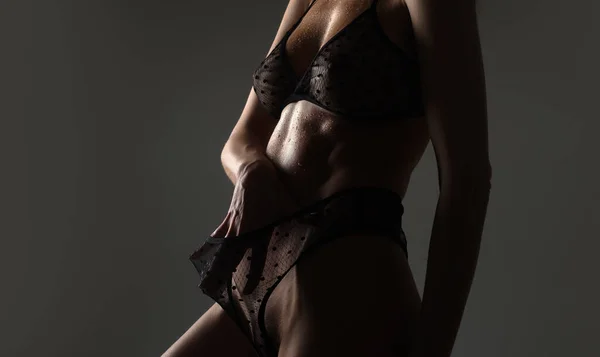 Underkläder Modell Sexig Behå Och Trosor Sexiga Genomskinliga Underkläder Naken — Stockfoto