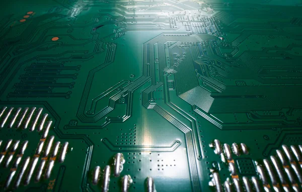 Elektronische Printplaat Met Halfgeleiderchip Elektronische Moederbordkaart Circuit Close Van Elektronica — Stockfoto