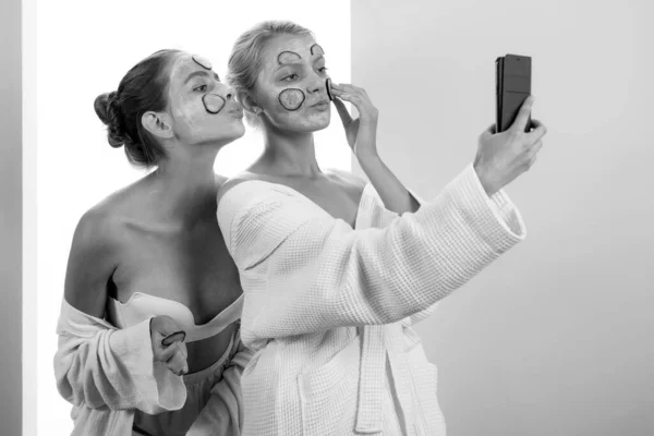Taking Selfie Age Care Skin Care All Ages Women Having — Stock Photo, Image
